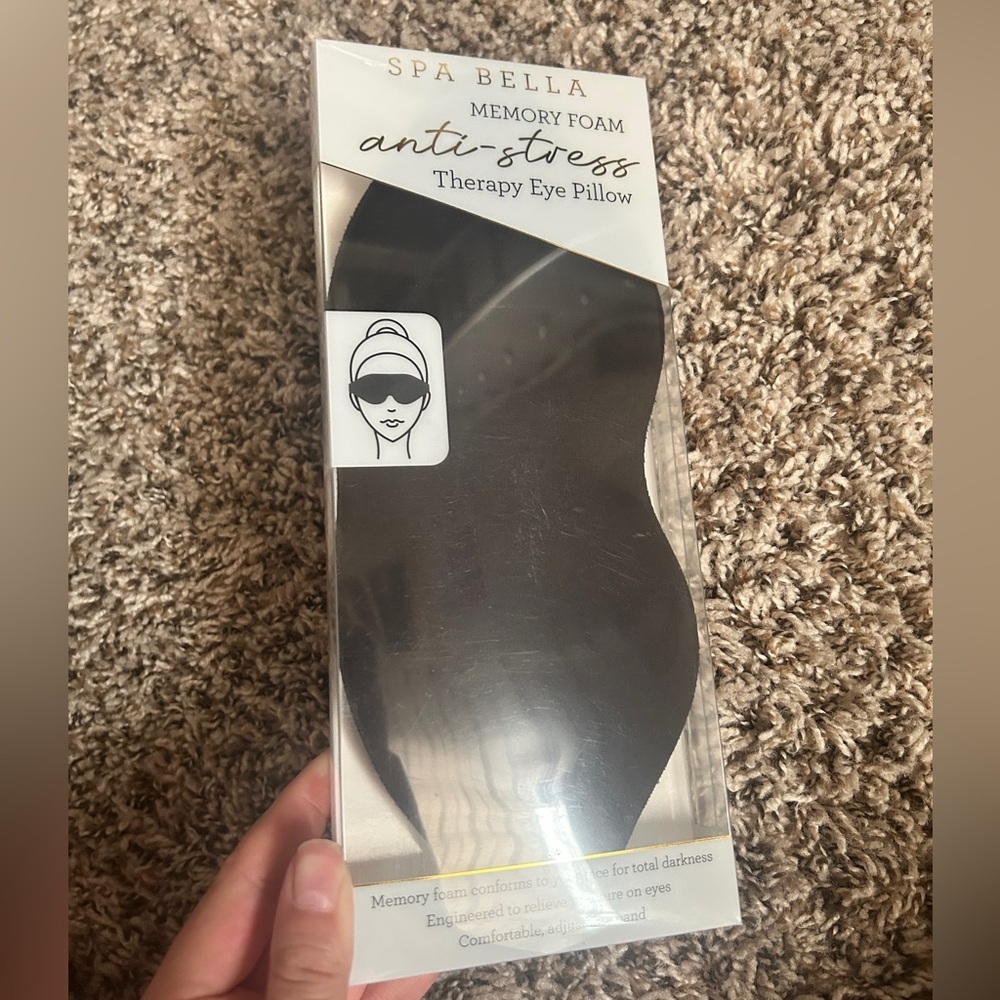 Spa Bella Memory Foam Sleep Mask – Anti-Stress Therapy Eye Pillow (NIB)